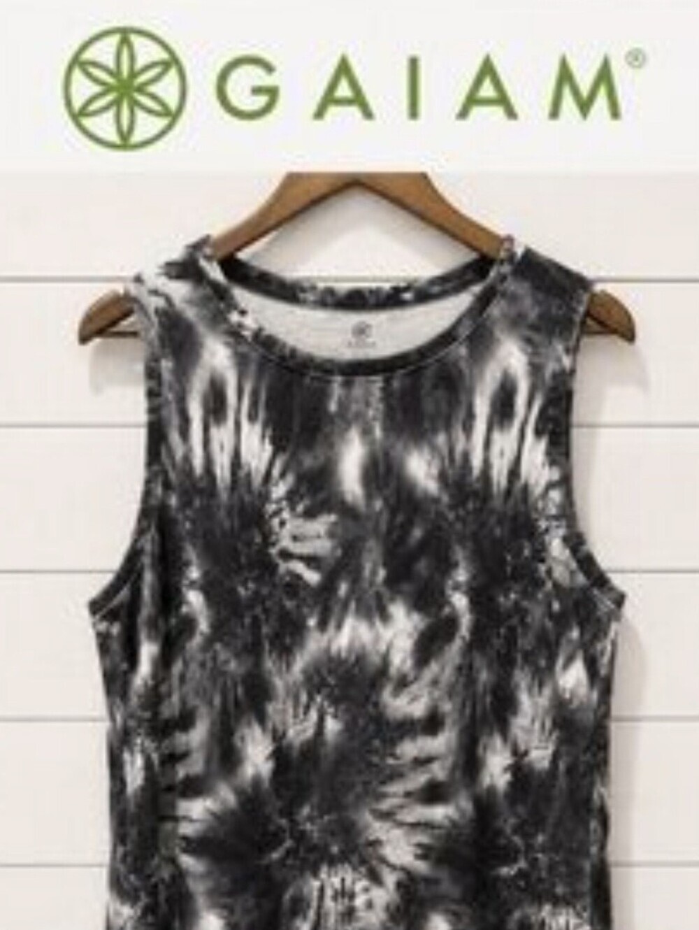 GAIAM Sleeveless Tie-Dye Midi Dress - Gray, White SZ MED - Picture 7 of 7